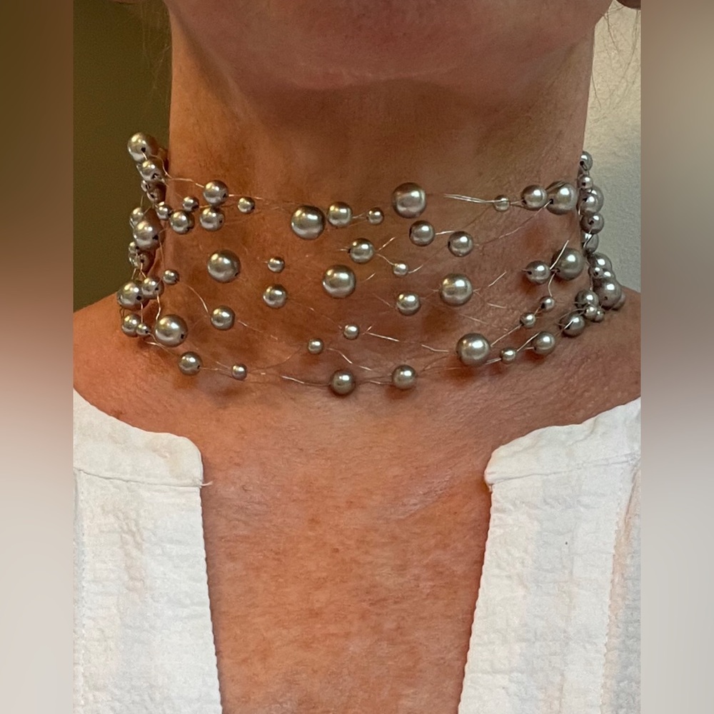 Vintage Silver beaded necklace from Agatha on Madison Ave NYC